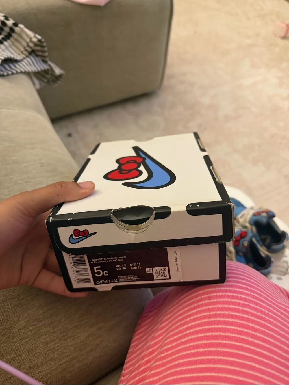 Nike Kids Blue Hello Kitty Graphic Sneakers